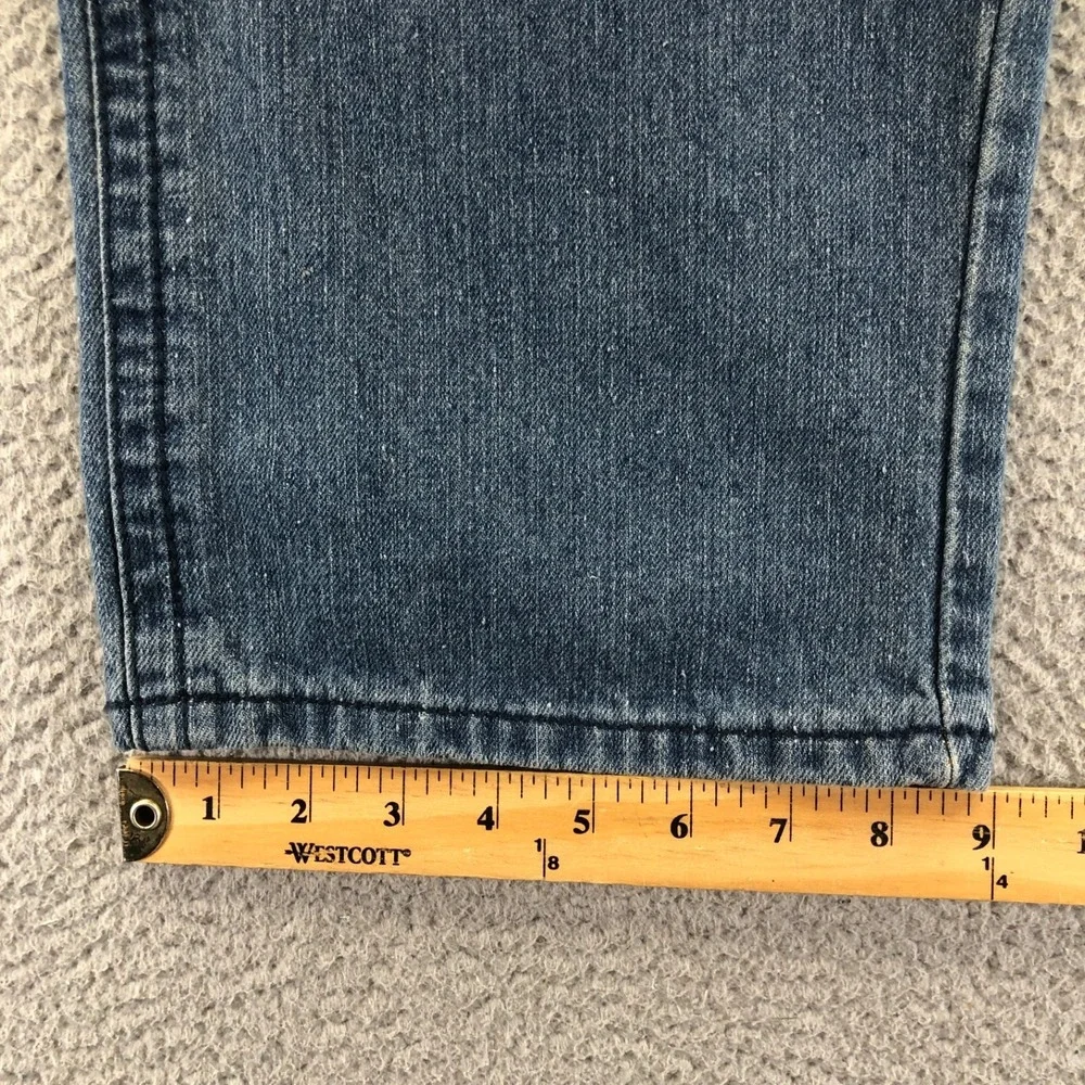 Vintage True Religion Jeans Mens 42x34 Blue Y2K Straight Skull Patch Made In USA